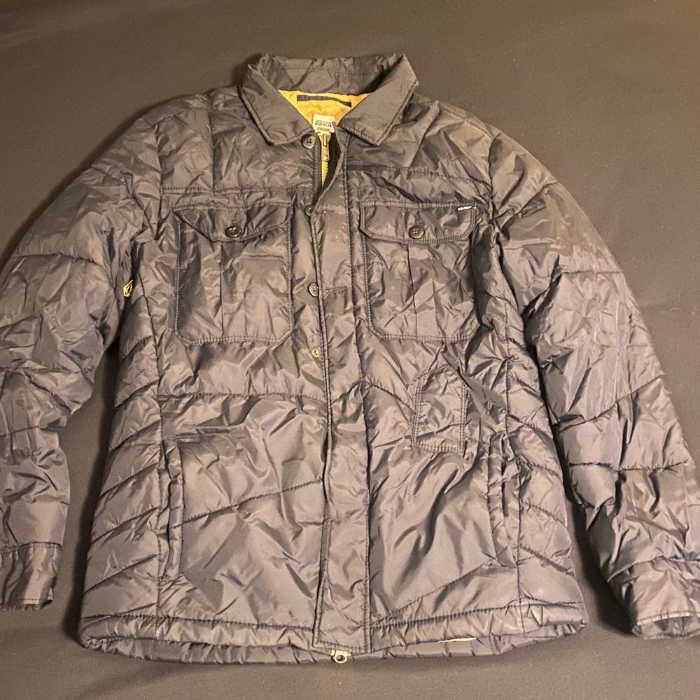 Volcom mens puffer jacket black medium